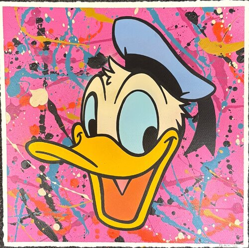 Happy Duck (Pink) von Pitch Black, Malerei kaufen auf Singulart