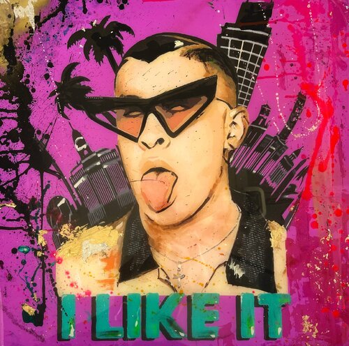 Bad Bunny - I Like It par Luciana Caporaso, Peinture en vente sur Singulart