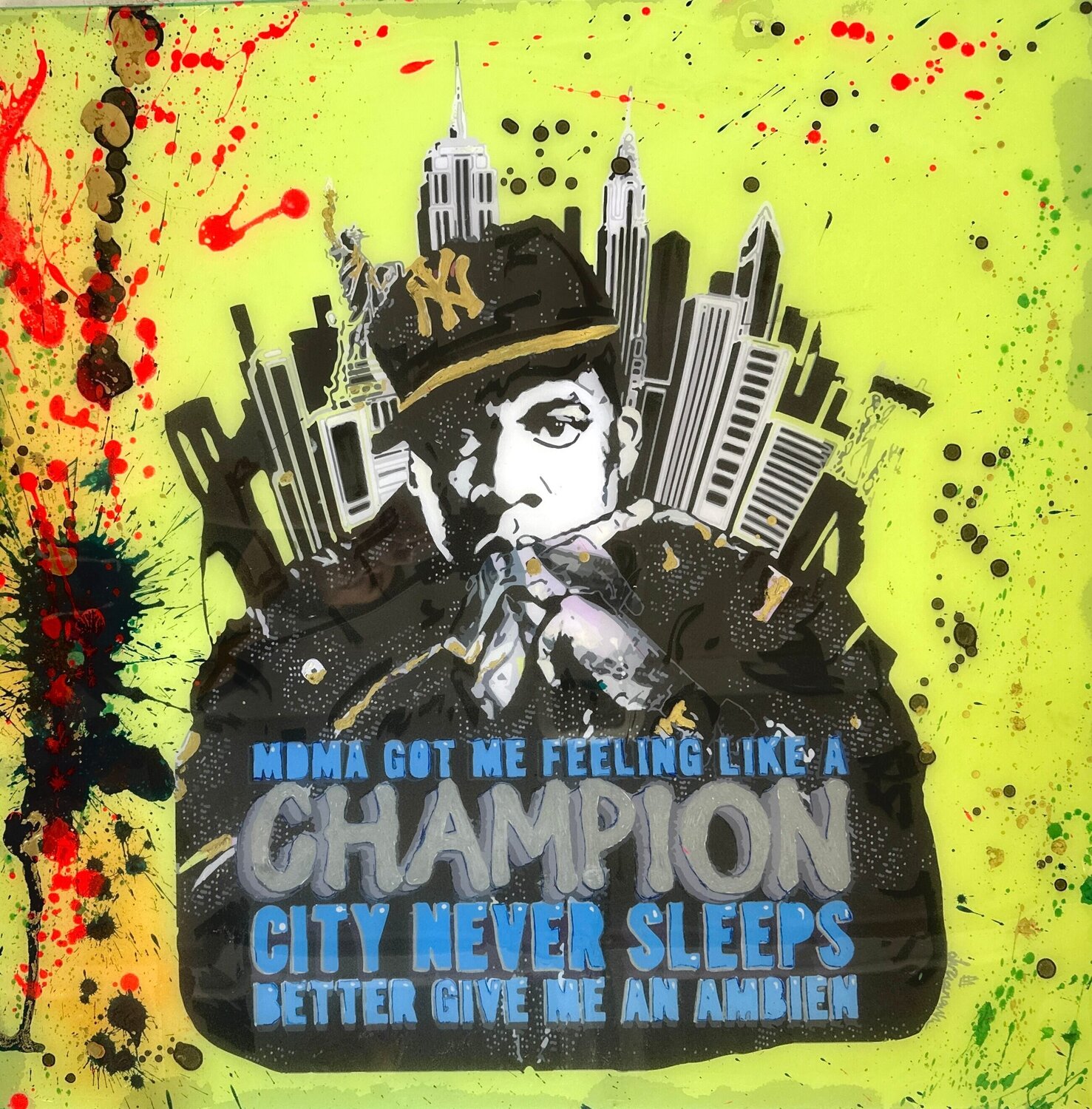 Jay Z - Champion Luciana Caporaso Dipinto originale in vendita