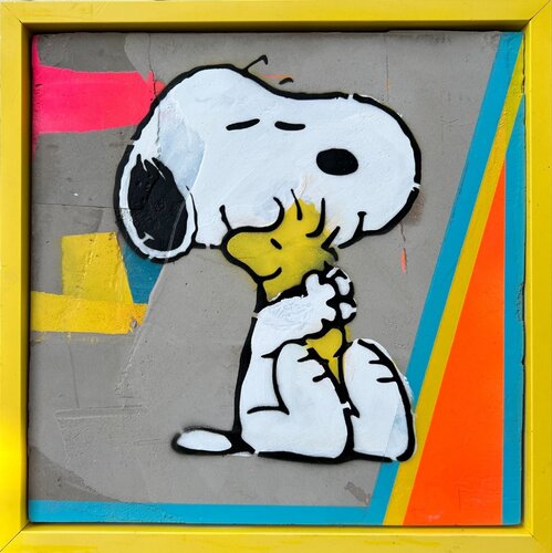 Snoopy Hugs van Artlord, Schilderij te koop op Singulart