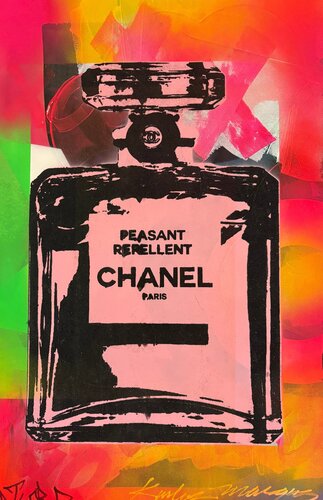 Peasant Repellant (Chanel Perfume Peach) von Artlord, Malerei kaufen auf Singulart