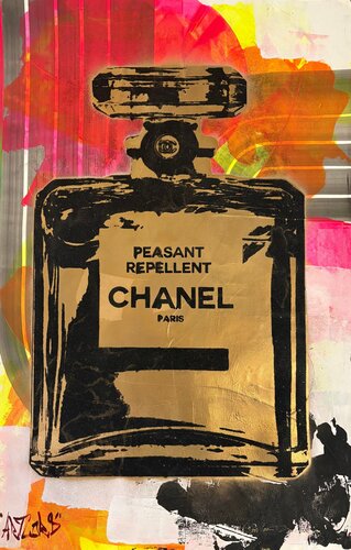 Peasant Repellant (Chanel Perfume Gold) von Artlord, Malerei kaufen auf Singulart