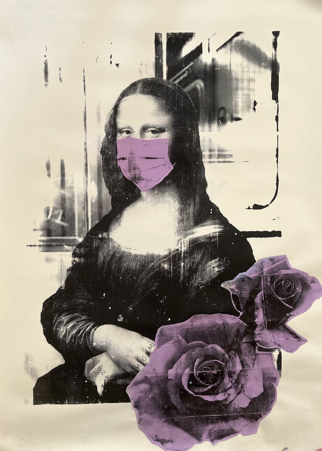Mona with Purple Flowers Russian Doll