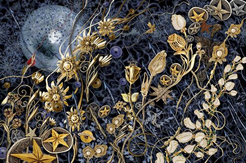 Breezy Flowers in the Moonlight by JT Burke, Painting for Sale on Singulart