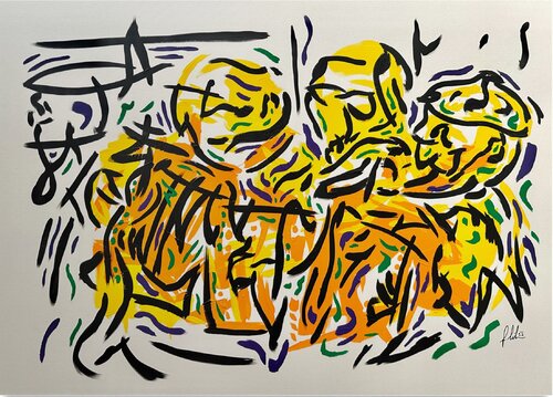 Mass tourism van Felix Hilber, Schilderij te koop op Singulart