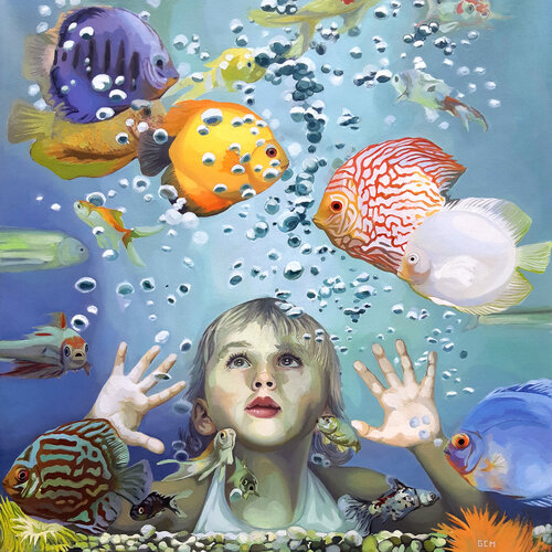The Fish Knows Everything di Gabriel Cristian Matei, Pittura in vendita su Singulart