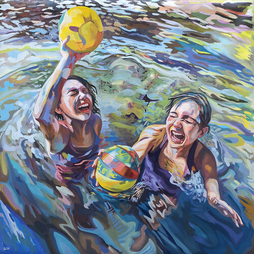 Cheerful water play van Gabriel Cristian Matei, Schilderij te koop op Singulart
