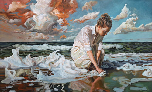 I feel the sky breathing with me by Gabriel Cristian Matei, Painting for Sale on Singulart