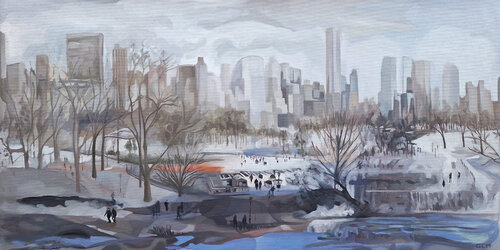 A foggy winter day von Gabriel Cristian Matei, Malerei kaufen auf Singulart