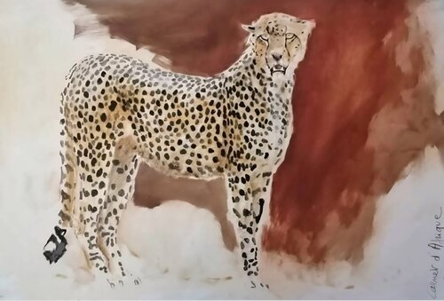 Etude de guepard van georges Rossi, Schilderij te koop op Singulart