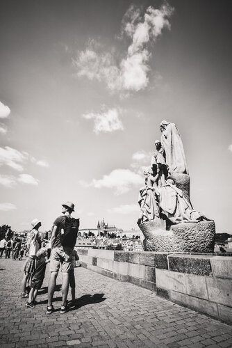 Statues and people in Prague. by ihsan Okur, Photography for Sale on Singulart