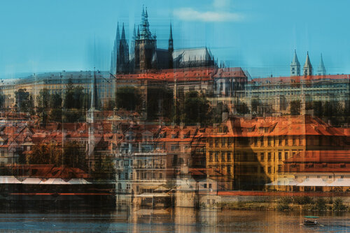 A view from Prague, colorful historical architecture. di ihsan Okur, Fotografia in vendita su Singulart