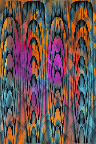 Colorful geometric illusion. Geometric ellipses and vibrant color gradients. van ihsan Okur, Digitaal te koop op Singulart