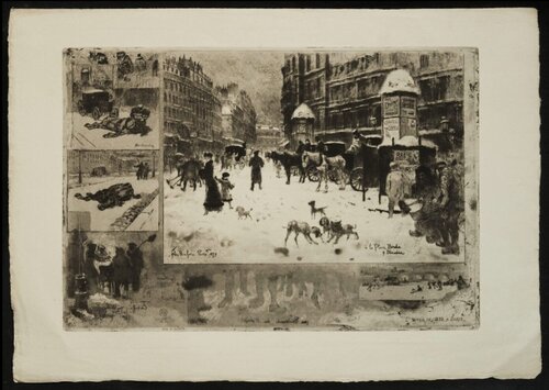 L'Hiver à Paris ou La Neige à Paris von Félix-Hilaire Buhot, Druck kaufen auf Singulart