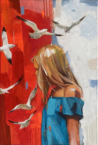The search for harmony between the outside world and inner peace di Mariia Kotiuzhynska, Pittura in vendita su Singulart