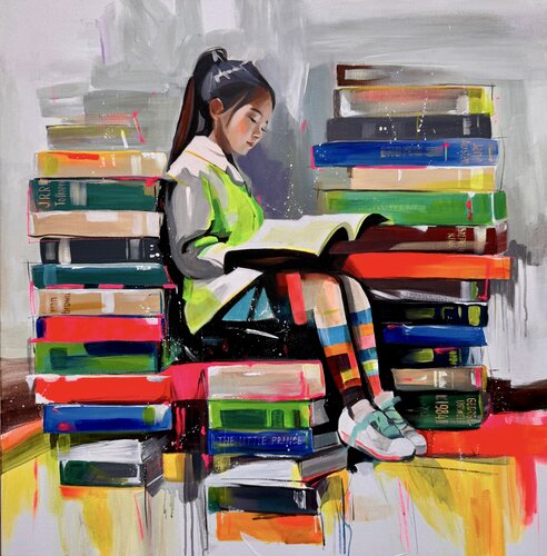 Bookish Magic by Mariia Kotiuzhynska, Painting for Sale on Singulart