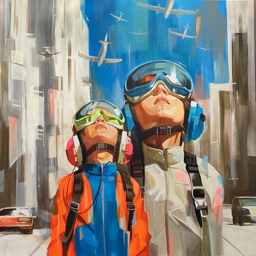Aero Kids by Mariia Kotiuzhynska, Painting for Sale on Singulart