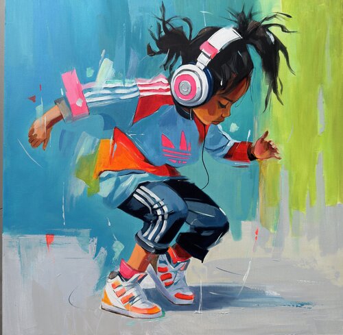 Jump, Jump Around di Mariia Kotiuzhynska, Pittura in vendita su Singulart