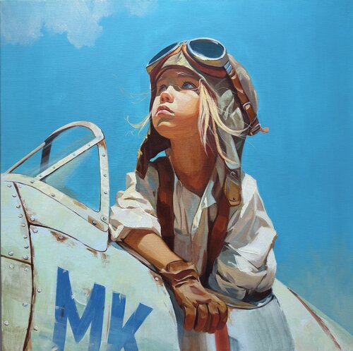 Little Aviator by Mariia Kotiuzhynska, 絵画 for Sale on Singulart
