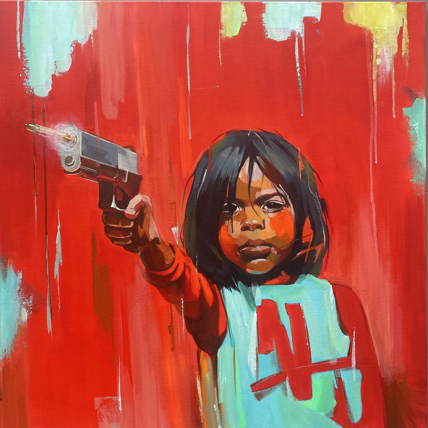 Junior - Contemporary Figurative Boy’s Portrait Mariia Kotiuzhynska Originalgemälde zu verkaufen