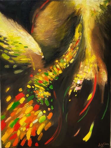 The Bird of Happiness van Gulshat Sobgaida, Schilderij te koop op Singulart