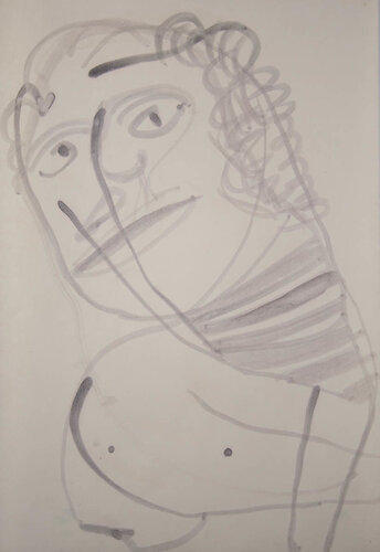 Untitled (Curious Face) von Anne Marie Hall, Malerei kaufen auf Singulart