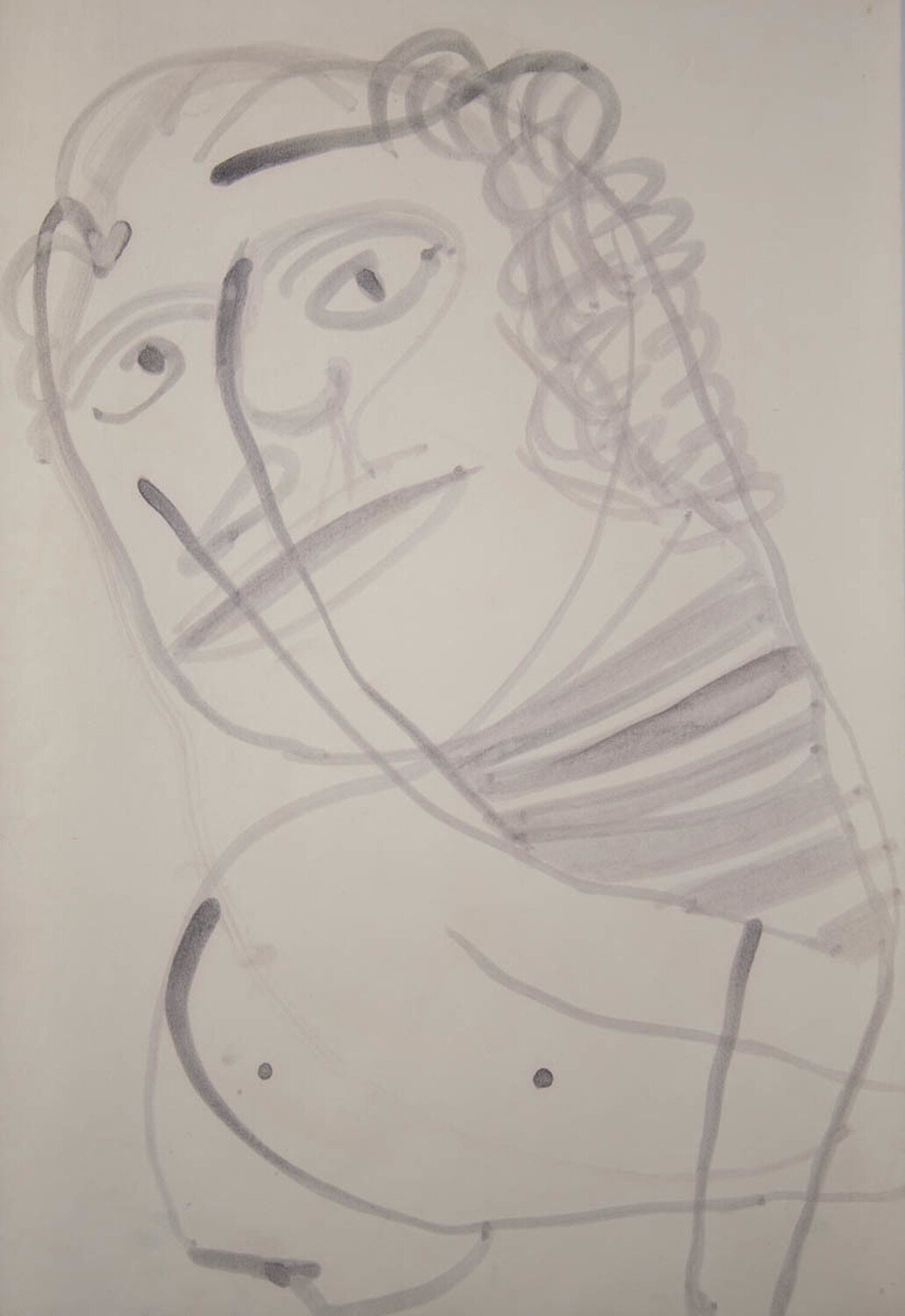 Untitled (Curious Face) Anne Marie Hall Originalgemälde zu verkaufen
