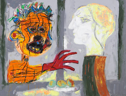 after jean pablo michel basquiat picasso heads by Philippe Le Miere, Painting for Sale on Singulart
