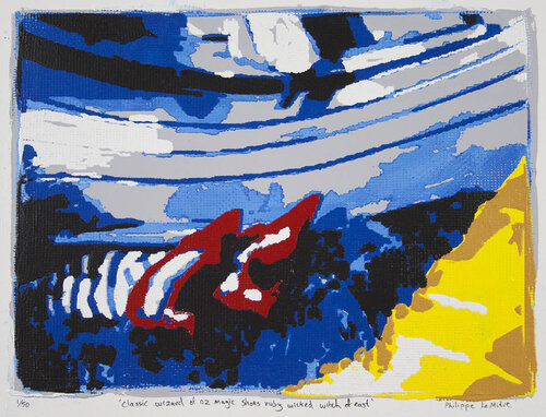 classic wizard of oz magic shoes ruby wicked witch of east di Philippe Le Miere, Pittura in vendita su Singulart
