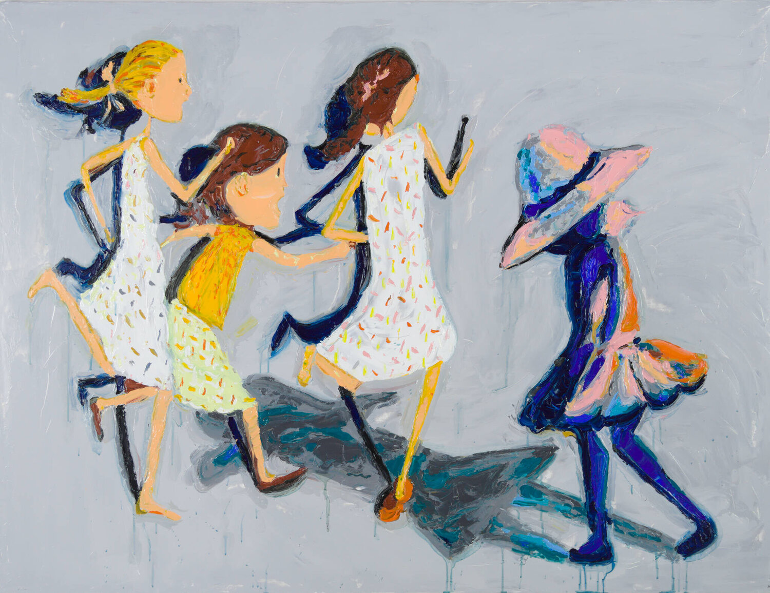 Chasing Shadows Philippe Le Miere Origineel schilderij te koop