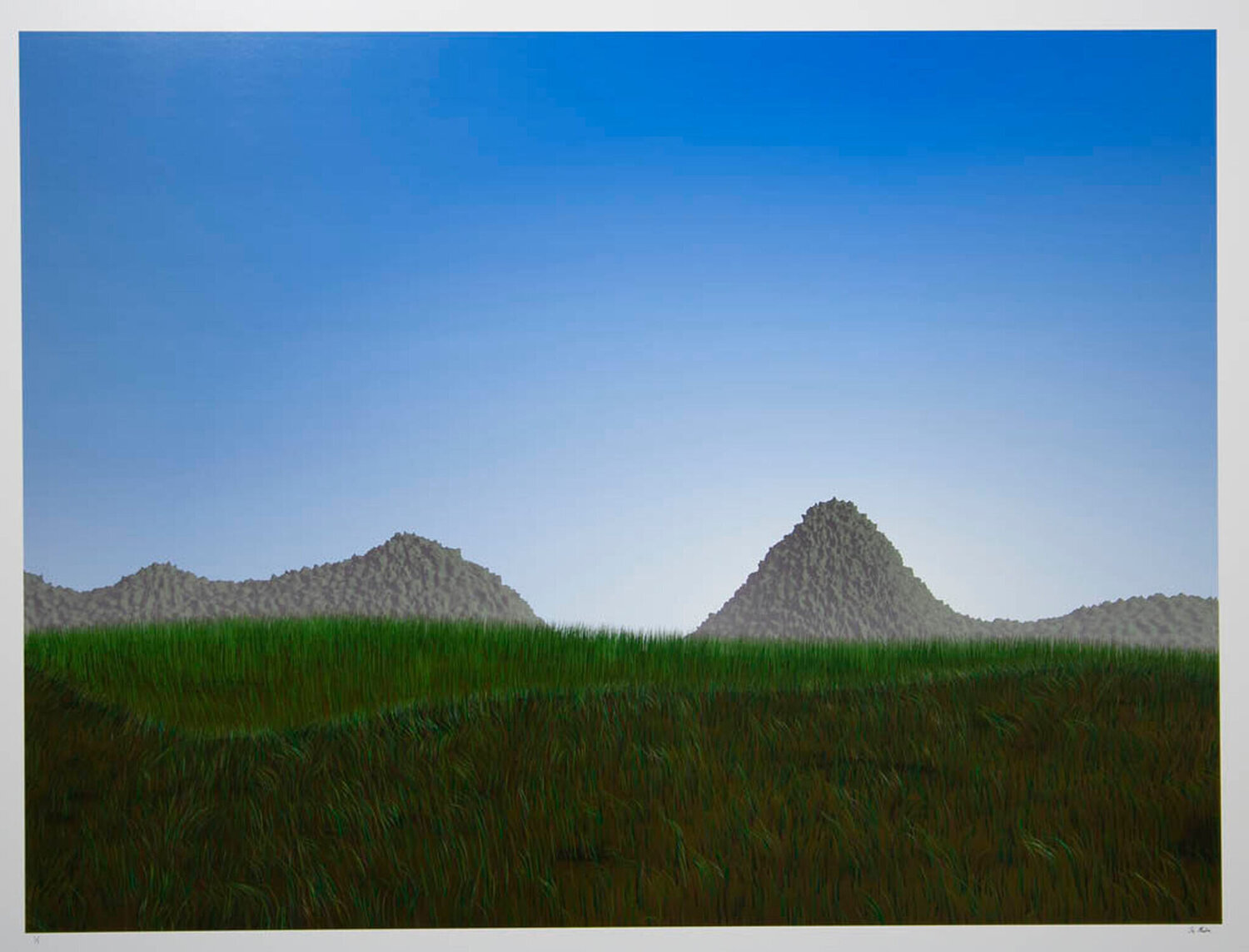 Grass and Distant Hills Philippe Le Miere Werk auf Papier zu verkaufen