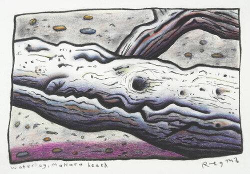 Waterlog, Makara beach van Chris O'Doherty, Werk op papier te koop op Singulart