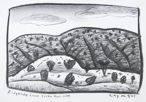 Ridgeline from Finke Two Mile van Chris O'Doherty, Werk op papier te koop op Singulart