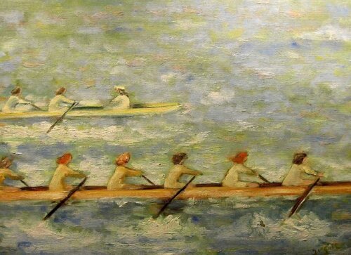 Rowing #4 par José van Gool, Peinture en vente sur Singulart