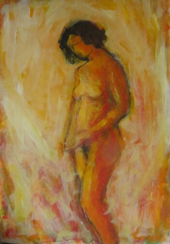 Orange Nude par José van Gool, Peinture en vente sur Singulart