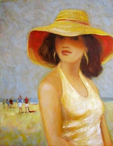 Summer Hat    di José van Gool, Pittura in vendita su Singulart