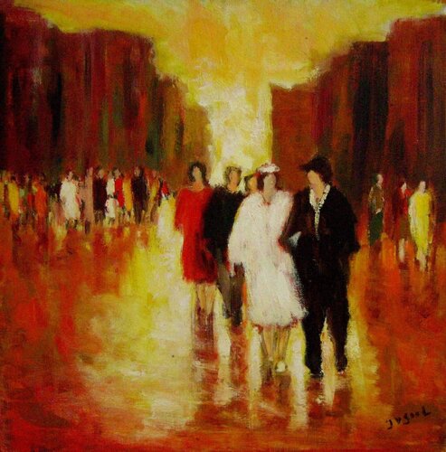 New York Crowd di José van Gool, Pittura in vendita su Singulart