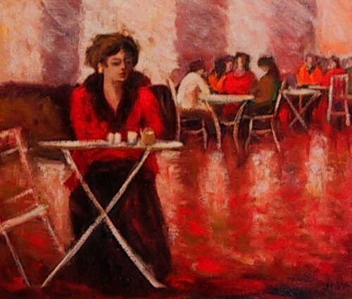 At the café di José van Gool, Pittura in vendita su Singulart