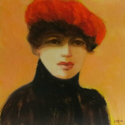 Béret Rouge  van José van Gool, Schilderij te koop op Singulart