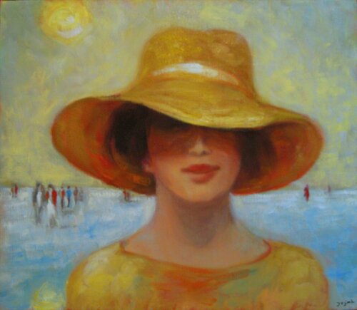 Chapeau de plage  van José van Gool, Schilderij te koop op Singulart