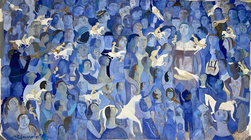 Prophet, Messenger of Goodwill by Orlando Agudelo-Botero, 회화 for Sale on Singulart