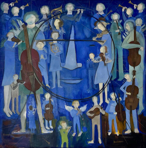 Celebration of Life by Orlando Agudelo-Botero, 회화 for Sale on Singulart