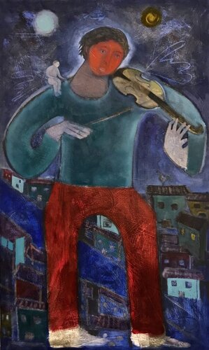 ANUNCIACIÓN (Annunciation) by Orlando Agudelo-Botero, Painting for Sale on Singulart
