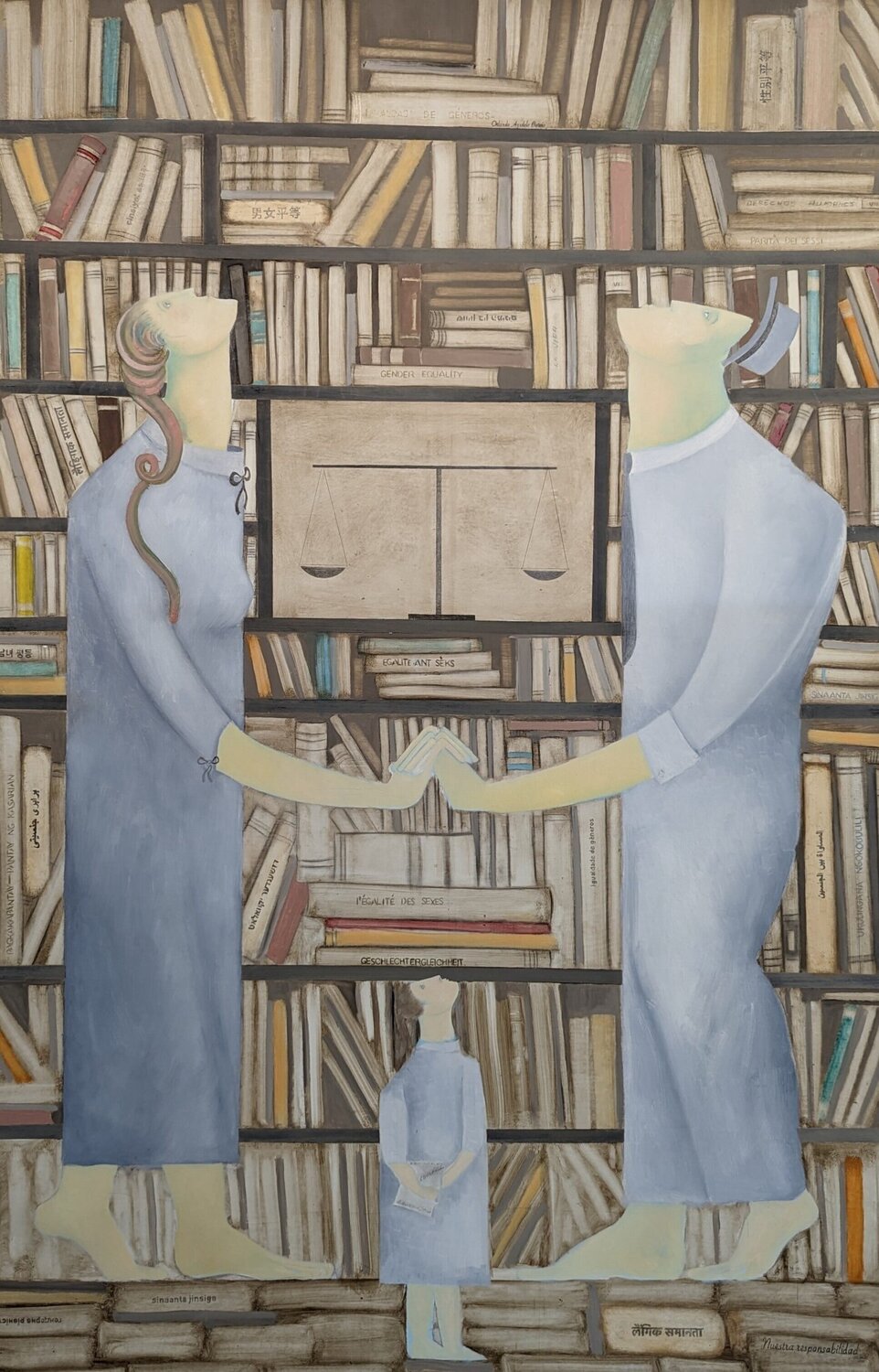 Gender Equality Orlando Agudelo-Botero Dipinto originale in vendita