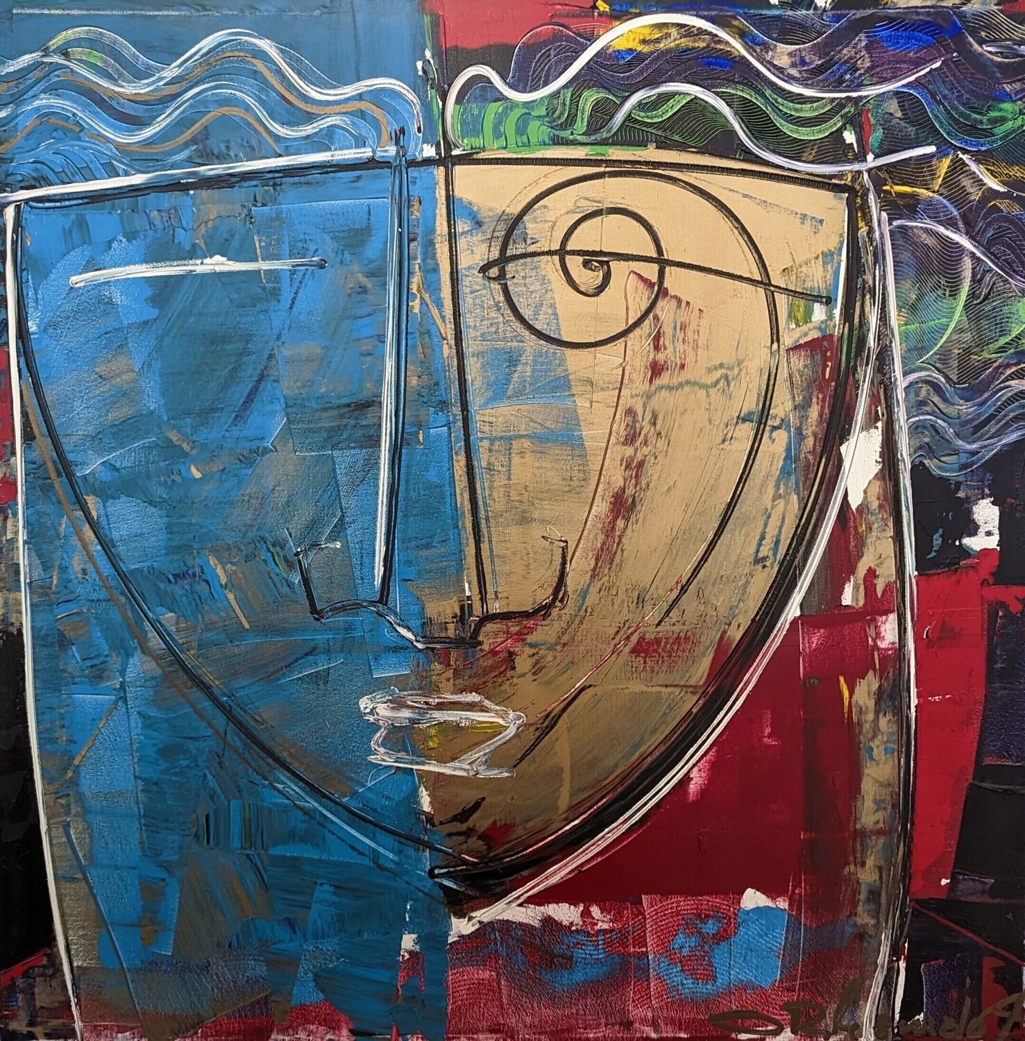 Visiones Orlando Agudelo-Botero Original painting for sale