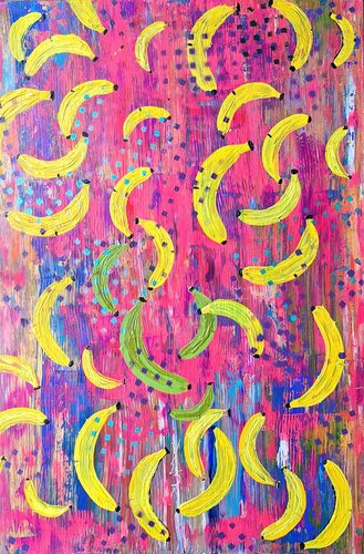 RAINING BANANAS von Valda Marina Kalous, Malerei kaufen auf Singulart