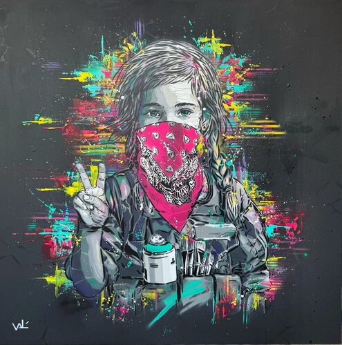 Peace Soldier V black di Valérian Lenud, Pittura in vendita su Singulart