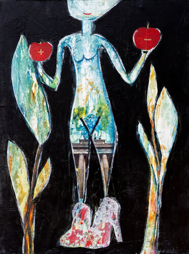 Rote Schuhe 3 di Christa Baisch, Pittura in vendita su Singulart