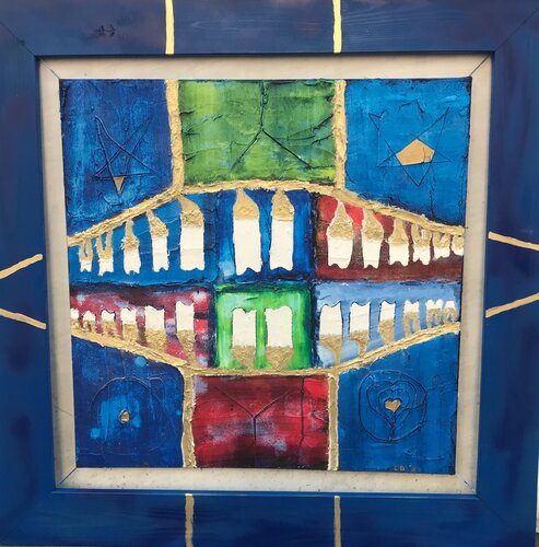 Im Kosmos der Zähne di Christa Baisch, Pittura in vendita su Singulart