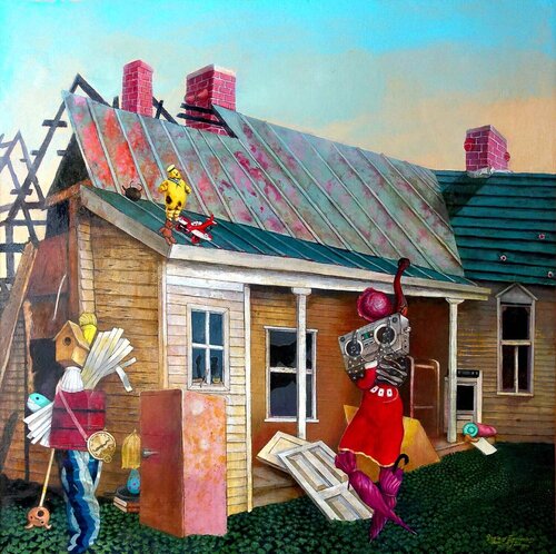 Ghosts of Domesticity by Henryk Fantazos, Painting for Sale on Singulart